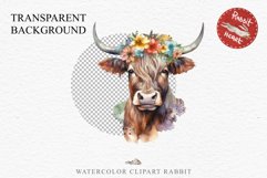 Cute Floral Baby Highland Cow Flowers Watercolor Clipart PNG Transparent t-shirt designs sublimation kids printable digital nursery wall art farm animals watercolor floral baby cow png, highland cow clipart, cow couple, farm animals clip art illustration