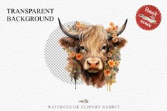 Cute Floral Baby Highland Cow Flowers Watercolor Clipart PNG Transparent t-shirt designs sublimation kids printable digital nursery wall art farm animals watercolor floral baby cow png, highland cow clipart, cow couple, farm animals clip art illustration