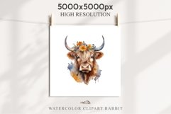 Cute Floral Baby Highland Cow Flowers Watercolor Clipart PNG Transparent t-shirt designs sublimation kids printable digital nursery wall art farm animals watercolor floral baby cow png, highland cow clipart, cow couple, farm animals clip art illustration