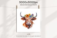 Cute Floral Baby Highland Cow Flowers Watercolor Clipart PNG Transparent t-shirt designs sublimation kids printable digital nursery wall art farm animals watercolor floral baby cow png, highland cow clipart, cow couple, farm animals clip art illustration