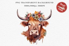 Cute Floral Baby Highland Cow Flowers Watercolor Clipart PNG Transparent t-shirt designs sublimation kids printable digital nursery wall art farm animals watercolor floral baby cow png, highland cow clipart, cow couple, farm animals clip art illustration