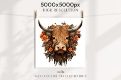 Cute Floral Baby Highland Cow Flowers Watercolor Clipart PNG Transparent t-shirt designs sublimation kids printable digital nursery wall art farm animals watercolor floral baby cow png, highland cow clipart, cow couple, farm animals clip art illustration