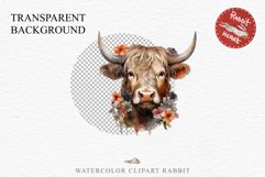 Cute Floral Baby Highland Cow Flowers Watercolor Clipart PNG Transparent t-shirt designs sublimation kids printable digital nursery wall art farm animals watercolor floral baby cow png, highland cow clipart, cow couple, farm animals clip art illustration