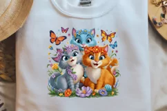 Cute Floral Cats Colorful, Cute Floral Cats, Cute Floral Product Image 2