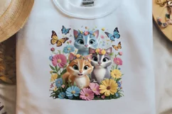 Cute Floral Cats Colorful, Cute Floral Cats, Cute Floral Product Image 2