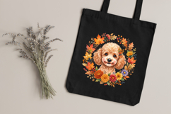 Cute Floral Fall Dog Head PNG Clipart Bundle Product Image 3