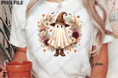 Cute Floral Ghost Witch PNG Product Image 2
