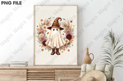 Cute Floral Ghost Witch PNG Product Image 3