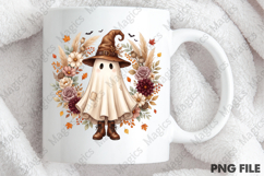 Cute Floral Ghost Witch PNG Product Image 4
