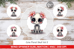 Cute Floral Skull Wind Spinner Product Image 1