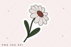 Cute Floral Printable Sticker PNG, Inspirational Sticker Product Image 1