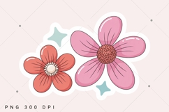 Cute Floral Printable Sticker PNG, Inspirational Sticker Product Image 1