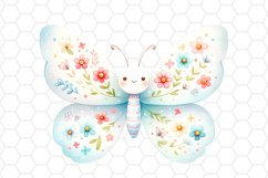 Cute Floral Watercolor Butterfly Clipart Sublimation