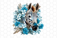 Cute Floral Watercolor Zebra Cliparts