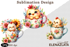 Cute flowers dog animals in a cup for Mother&#039;s Day, clipart Product Image 1