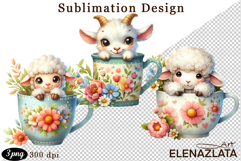 Cute flowers dog animals in a cup for Mother&#039;s Day, clipart Product Image 1