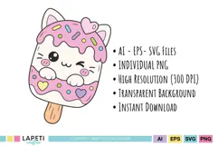 Cute food clipart with colorful dessert inspired illustrations