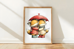 Cute Fox Couple Valentine Clipart Product Image 3