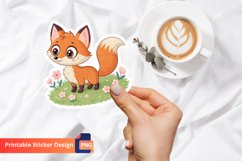 Cute Fox Spring Sticker, Adorable Fox Spring Sticker Product Image 1