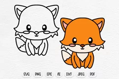 fox svg, cute fox svg, cute animal svg, kawaii svg, cute svg, fox png, fox clipart, baby fox svg, baby svg, layered svg, woodland animals svg, kids svg, baby onesie svg
