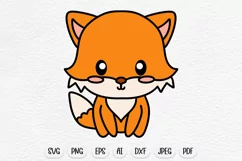 fox svg, cute fox svg, cute animal svg, kawaii svg, cute svg, fox png, fox clipart, baby fox svg, baby svg, layered svg, woodland animals svg, kids svg, baby onesie svg