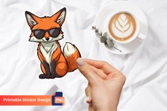 Cute Fox with Sunglasses Sticker, Adorable Fox Sticker Product Image 1