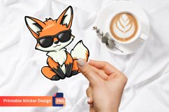 Cute Fox with Sunglasses Sticker, Adorable Fox Sticker Product Image 1