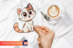 Cute French Cat Sticker, Adorable French Cat Sticker Product Image 1