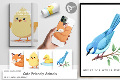 Digital Paper Friendly Cute Animals Product Image 1