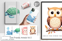 Digital Paper Friendly Cute Animals Product Image 1