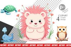 Friendly Cute Animals Clipart Product Image 1