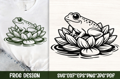 Adorable frog sitting on a lily pad. Perfect SVG for Cricut crafts, nursery decor, kids projects, stickers and nature-themed designs.