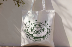 Cute Frog on Lily Pad SVG | Magical Pond Ripple Design PNG Product Image 3