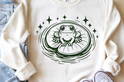 Cute Frog on Lily Pad SVG | Magical Pond Ripple Design PNG Product Image 2