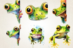 Frog Peeking 36 PNG 4K UHD Bundle | Kawaii Frog Clipart Product Image 4