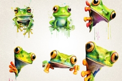 Frog Peeking 36 PNG 4K UHD Bundle | Kawaii Frog Clipart Product Image 5
