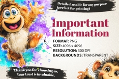 Funky Monkey Clipart Bundle 38 PNG Cute Monkey PNG | UHD 4K Product Image 8