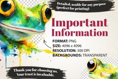 Frog Peeking 36 PNG 4K UHD Bundle | Kawaii Frog Clipart Product Image 8