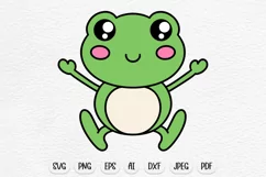 cute frog svg sublimation design