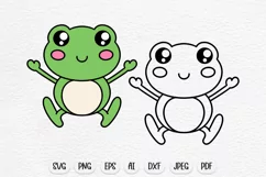 cute frog svg sublimation design