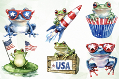 Cute Frog with Flag American Clipart Product Image 6