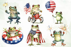 Cute Frog with Flag American Clipart Product Image 5