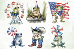 Cute Frog with Flag American Clipart Product Image 4