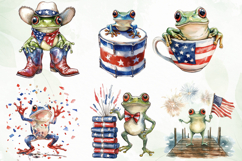 Cute Frog with Flag American Clipart Product Image 3
