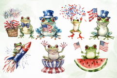 Cute Frog with Flag American Clipart Product Image 2