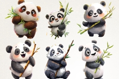 Cute Funky Panda 40 PNG Cartoon Panda Clipart Transparent BG Product Image 3
