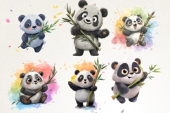 Cute Funky Panda 40 PNG Cartoon Panda Clipart Transparent BG Product Image 4