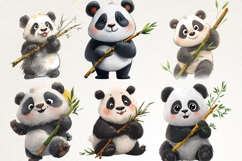 Cute Funky Panda 40 PNG Cartoon Panda Clipart Transparent BG Product Image 6