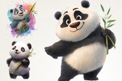 Cute Funky Panda 40 PNG Cartoon Panda Clipart Transparent BG Product Image 8