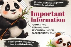 Cute Funky Panda 40 PNG Cartoon Panda Clipart Transparent BG Product Image 9
